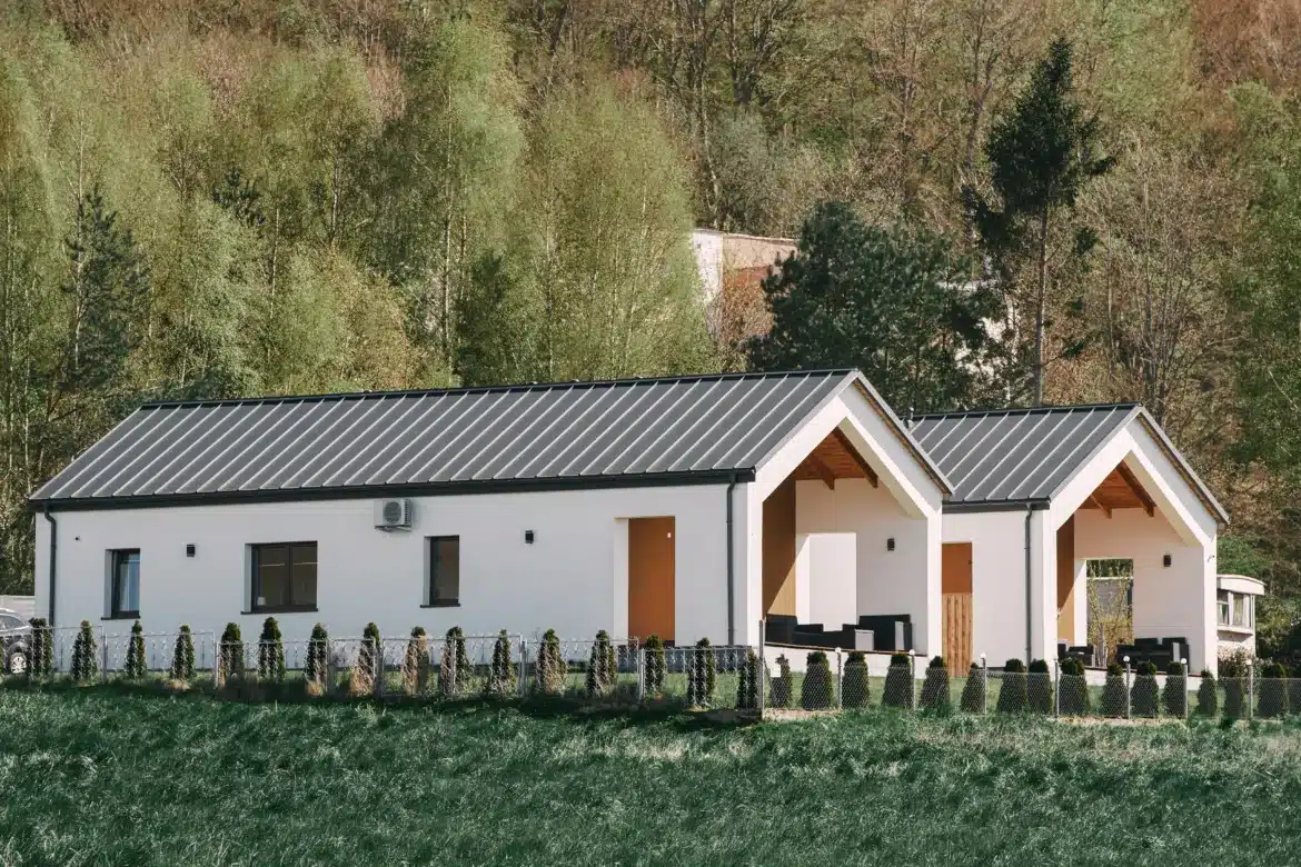 Modern,Barn,House,With,A,Stylish,Exterior,And,Facade.,Concept